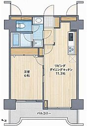 プリメール柳島 1LDKの間取図画像
