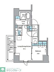 ルフォンプログレ上野御徒町 1LDKの間取図画像