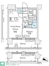 シーズンフラッツ町屋 1LDKの間取図画像