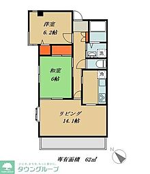 グレース八広 2LDKの間取図画像