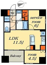 ザ・レジデンス三ノ輪 1SLDKの間取図画像