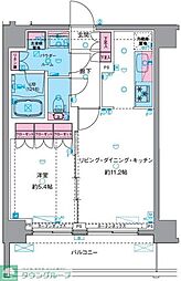 ジェノヴィア南千住6スカイガーデン 1LDKの間取図画像