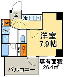 アイルルシェール錦糸町 1Kの間取図画像