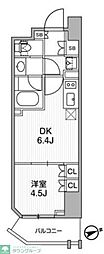 nido蔵前レジデンス 1DKの間取図画像