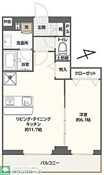 アイルグランデ押上ノースドゥーエ 1LDKの間取図画像