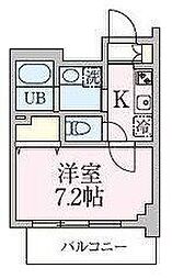 ブランシュワ 1Kの間取図画像