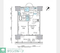 HARUMIFLAGPORTVILLAGEC棟 1LDKの間取図画像