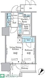 HARUMIFLAGPARKVILLAGEA棟 1LDKの間取図画像
