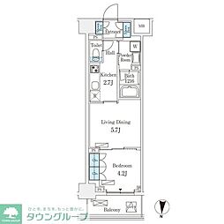 フロンティアレジデンス錦糸公園 1LDKの間取図画像