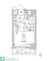 リクレイシア菊川 1Kの間取図画像