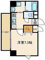 メルヴェーユ 1Kの間取図画像