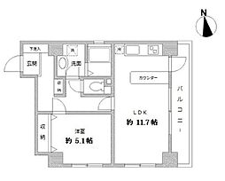 ラクラス田原町 1LDKの間取図画像