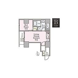 GrandeMaison浅草合羽橋 1LDKの間取図画像