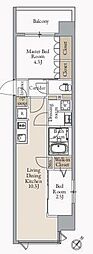 JMF-Residence蔵前二丁目 2LDKの間取図画像
