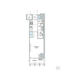 ディームス蔵前 ワンルームの間取図画像