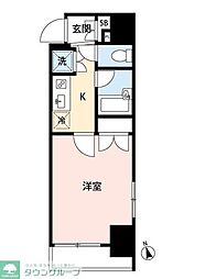 スカイコート秋葉原 1Kの間取図画像