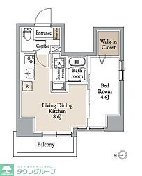 グランカーサ住吉II 1LDKの間取図画像