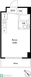 押上PARKSQUARE ワンルームの間取図画像