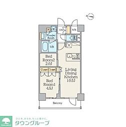 CRESTCOURT錦糸町 2LDKの間取図画像