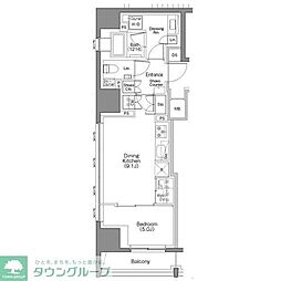 ザ・パークハビオSOHO大手町 1LDKの間取図画像