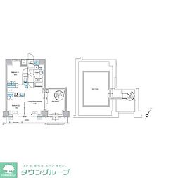 プレディアコート森下テラス 2LDKの間取図画像