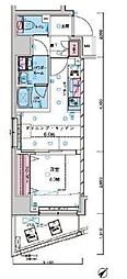 GENOVIA水天宮前2スカイガーデン 1DKの間取図画像
