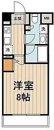 レジディア築地 1Kの間取図画像