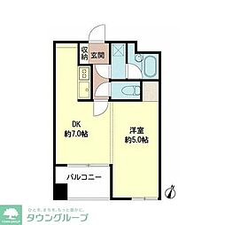 フュージョンハイツ浜町 1DKの間取図画像