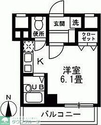 フェルゼ・エフ ワンルームの間取図画像