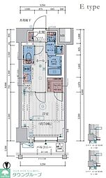 エステムコート亀戸TOKYOEAST 1Kの間取図画像