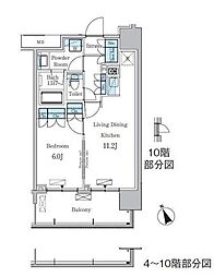 ParkAxis浅草・田原町 1LDKの間取図画像