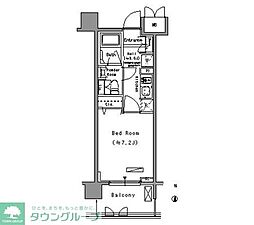 パークアクシス住吉 1Kの間取図画像
