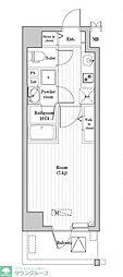 木場ステーションレジデンス 1Kの間取図画像