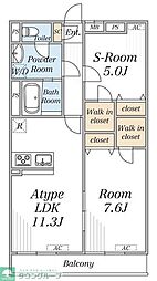 リブリ・SK竹の塚 1SLDKの間取図画像