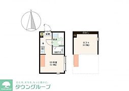 ハーモニーテラス千住緑町III ワンルームの間取図画像