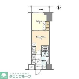 AZURETERRACE東陽町 1DKの間取図画像