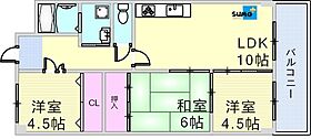 カームハイツ3番館 407 ｜ 兵庫県明石市小久保４丁目（賃貸マンション3LDK・4階・54.45㎡） その2