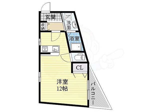 枇杷の木 ｜大阪府堺市北区長曽根町(賃貸マンション1R・2階・33.00㎡)の写真 その2