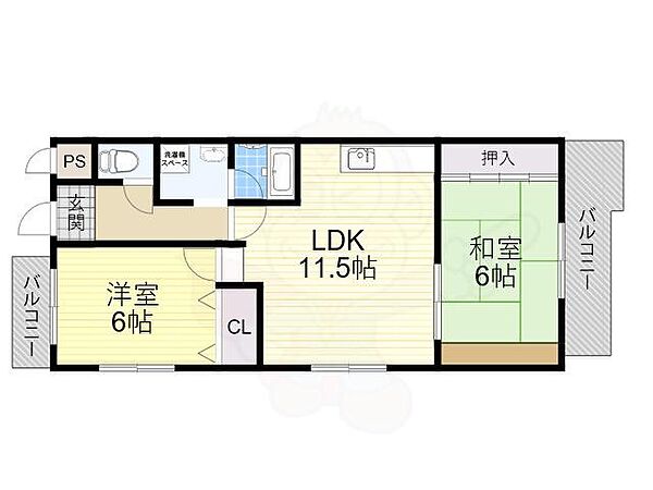 エミネンス北花田 ｜大阪府堺市北区北花田町２丁(賃貸マンション2LDK・3階・54.75㎡)の写真 その2