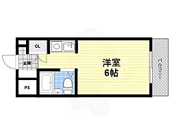 プレオール北長尾 1Kの間取図画像