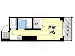 メゾン花博 1Kの間取図画像