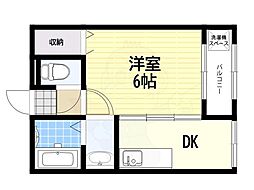 ヴェルドミール堺 1DKの間取図画像