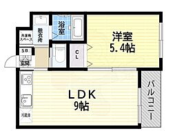 堺市北区金岡町アパート 1LDKの間取図画像