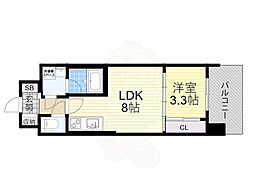 スプランディッドあびこ駅前DUE 1LDKの間取図画像
