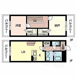 サウスグランドメゾン三国ヶ丘 1SLDKの間取図画像
