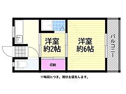 TZ北清水 2Kの間取図画像