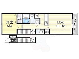 エステート・レイ2 1LDKの間取図画像