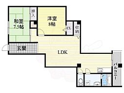 第七ハイムゆり 2LDKの間取図画像