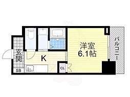 MAXIV大阪堺 1Kの間取図画像