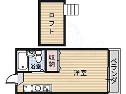 KH百舌鳥 1Kの間取図画像